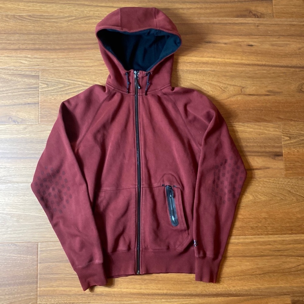 Nike tech mens medium burgundy red zip up jacket